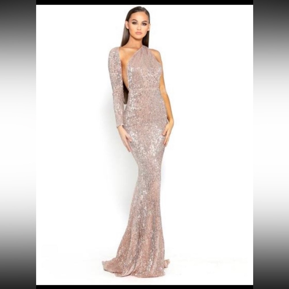 Portia and Scarlett One Shoulder Sequin Floor Length Gown